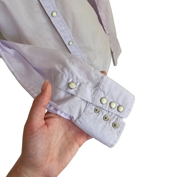 True Religion Light Pastel Purple Collared Button Up Blouse Sz S - Picture 3 of 7